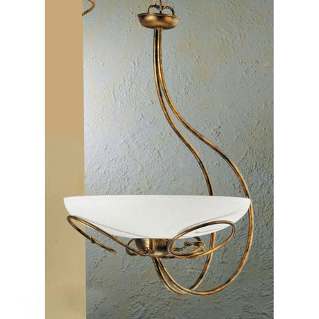 Lampa wisząca Cilenta złoto-antik Ø 60 cm z eleganckim wzornictwem i złotymi akcentami, idealna do nastrojowego oświetlenia.