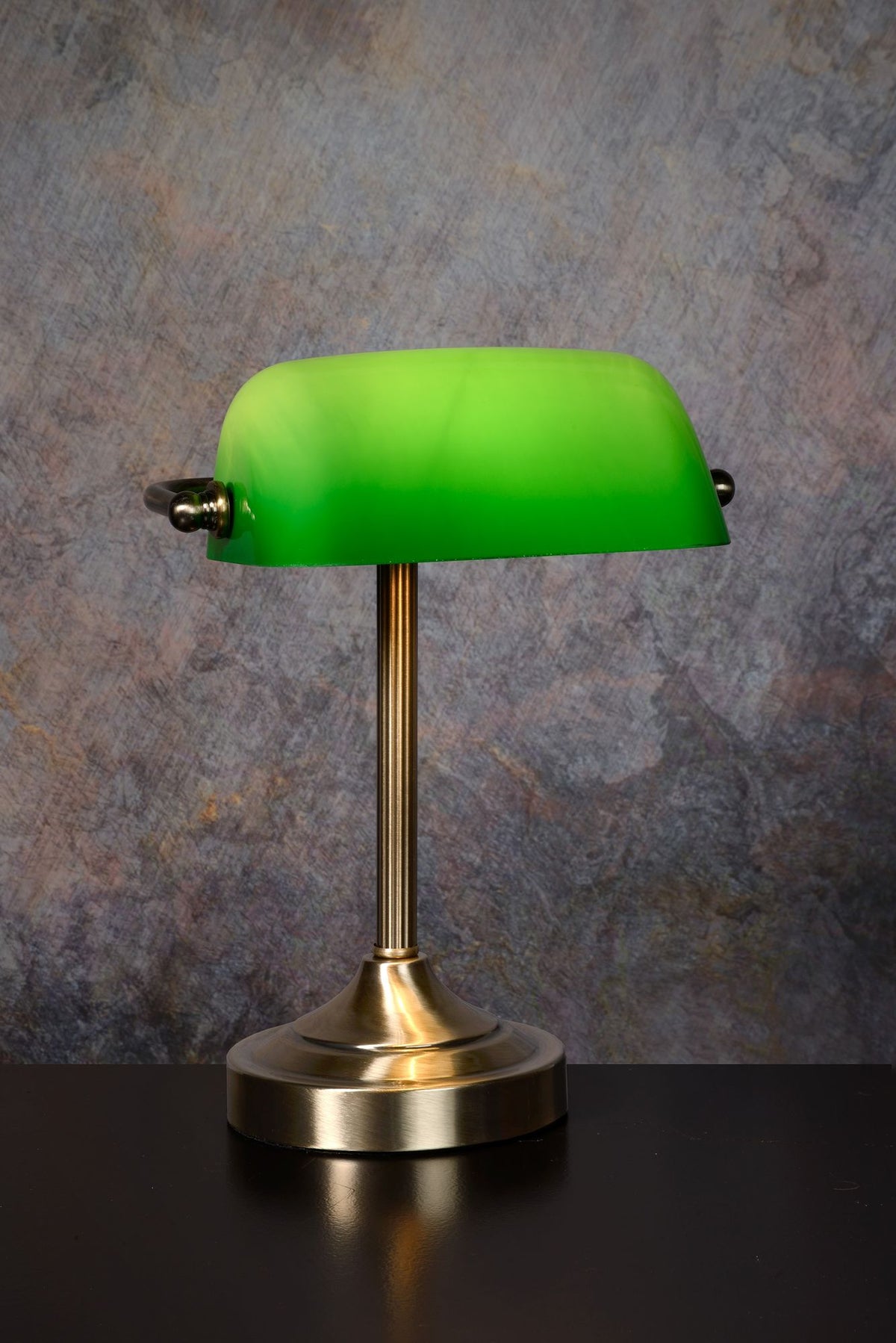 Schreibtischlampe Banker schwenkbar mit Glasschirm (3)