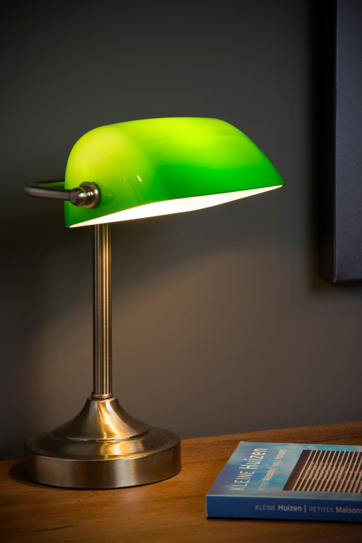 Schreibtischlampe Banker schwenkbar mit Glasschirm (4)