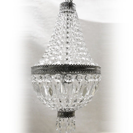 Cupola Nickel lampada a sospensione nichel lucido Ø 30 cm, elegante lampada a sospensione in cristallo in esecuzione di alta qualità.