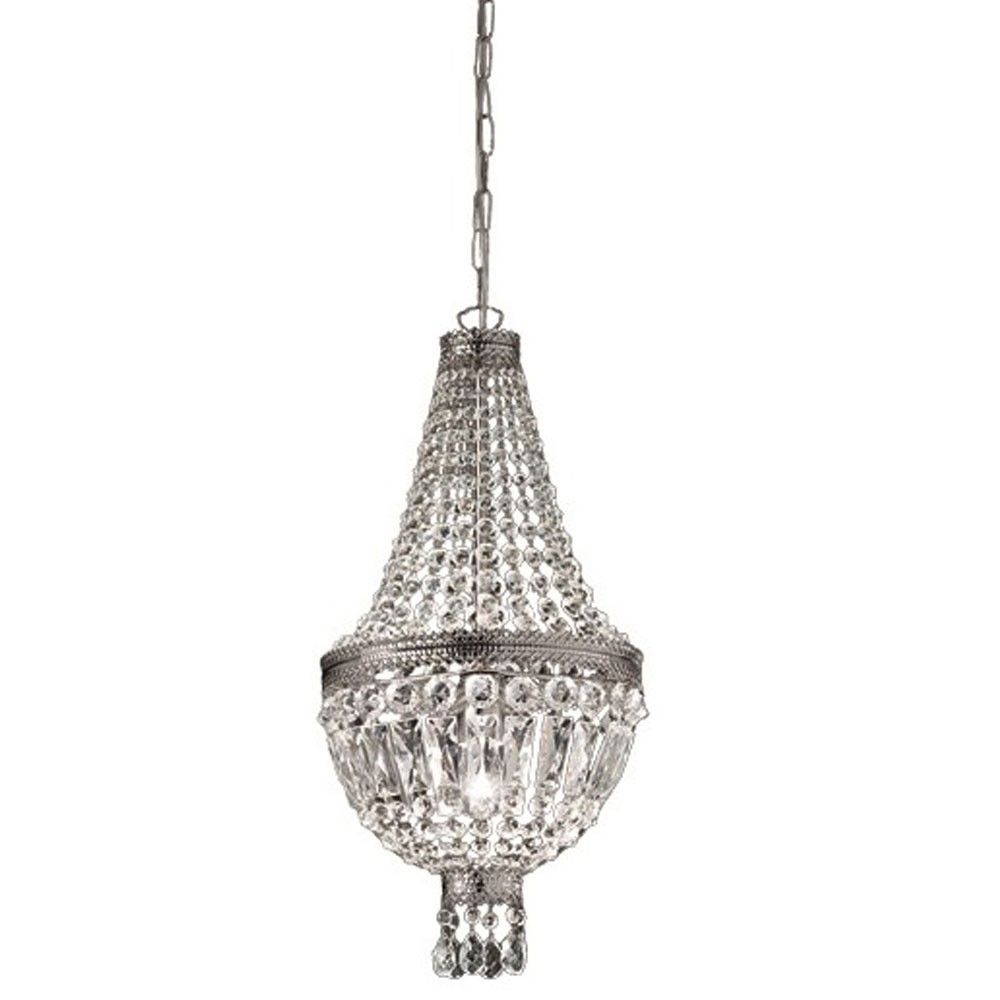 Cupola Nickel Pendelleuchte Nickel glänzend Ø 30cm – elegante Pendelleuchte aus Kristallglas und Metall.