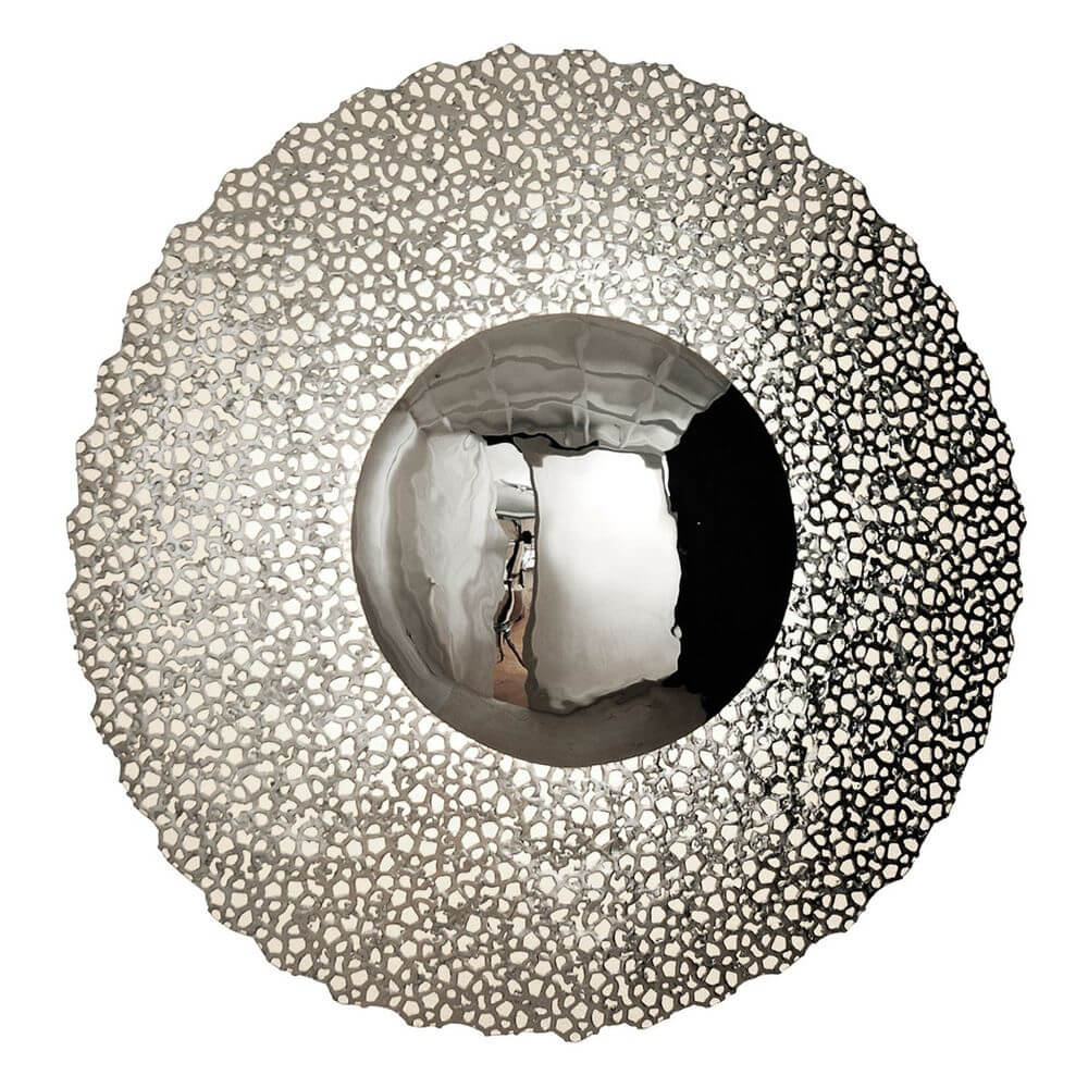 Wandleuchte 2-flammig Utopistico Circa Eisen Silber mit einzigartigem Design und glänzender Oberfläche