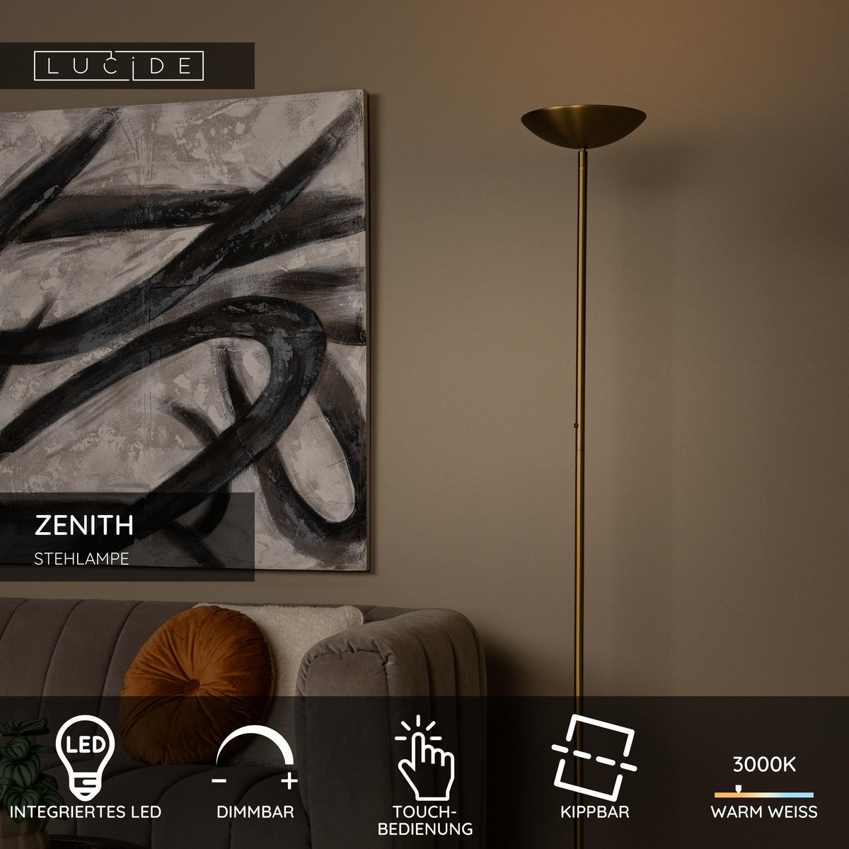 LED-Stehleuchte Zenith schwenkbar mit Touchdimmer (6)