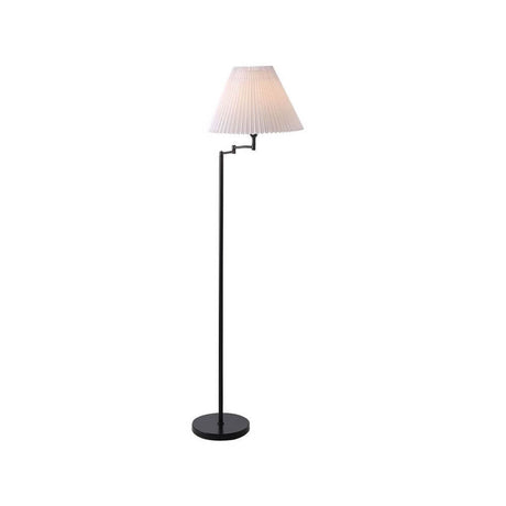 Candeeiro de pé Break Preto, Transparente com design moderno e um elegante abajur.