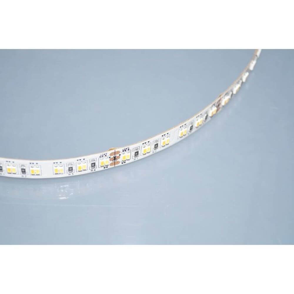5m LED-Strip 21 W/m Warm- bis Kaltweiß IP20 auf transparentem Hintergrund, zeigt die SMD 2835 LED-Module.