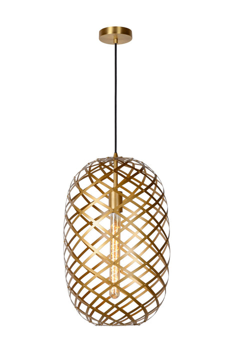 Pendelleuchte Wolfram oval höhenverstellbar mit elliptischen Metallringen Ø 32cm (1)