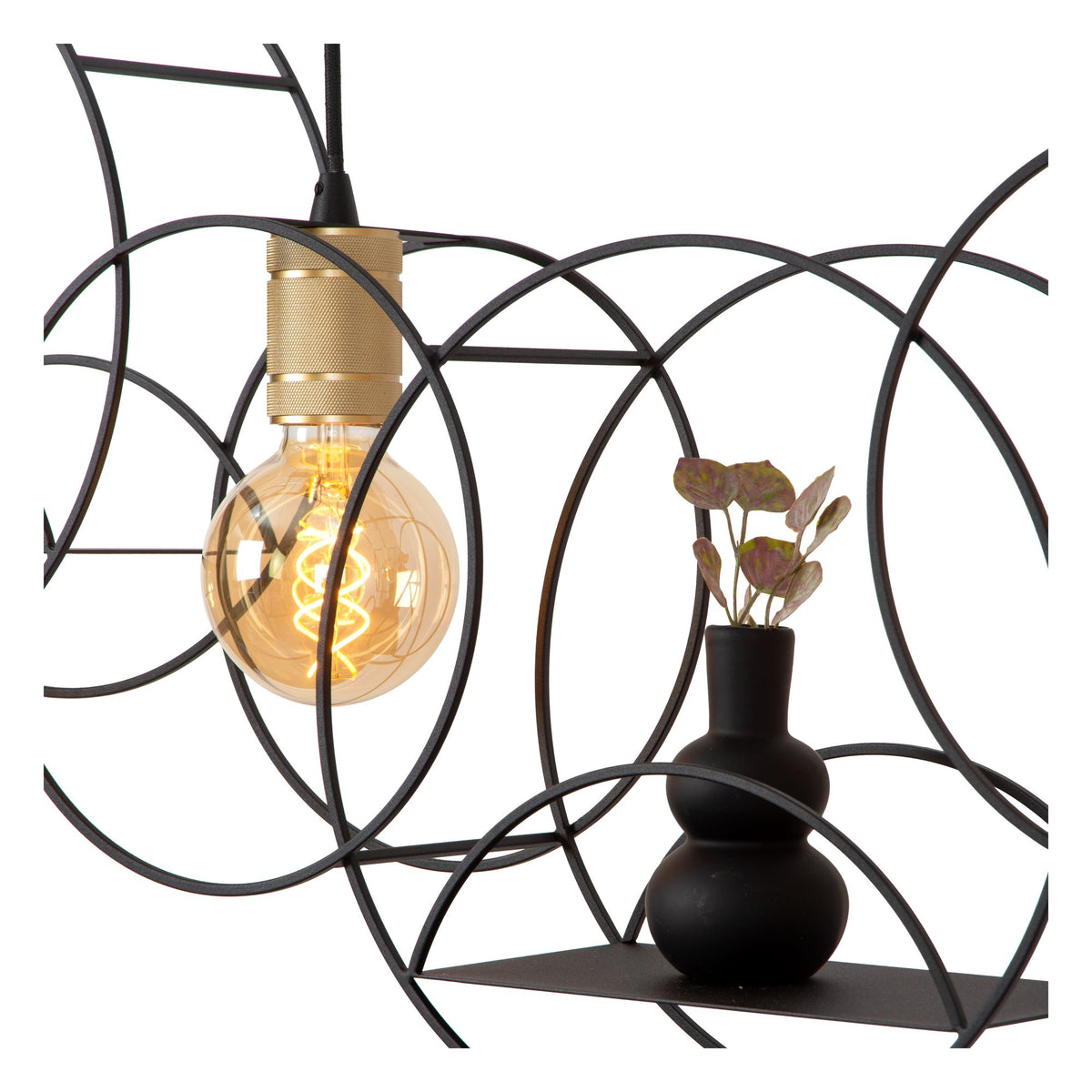 Pendelleuchte Circle 3-flammig Schwarz, Messing 104 cm (3)