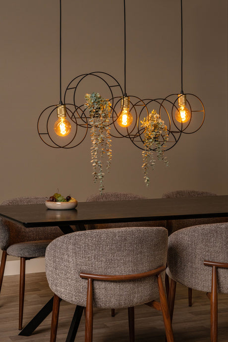 Pendelleuchte Circle 3-flammig Schwarz, Messing 104 cm (1)