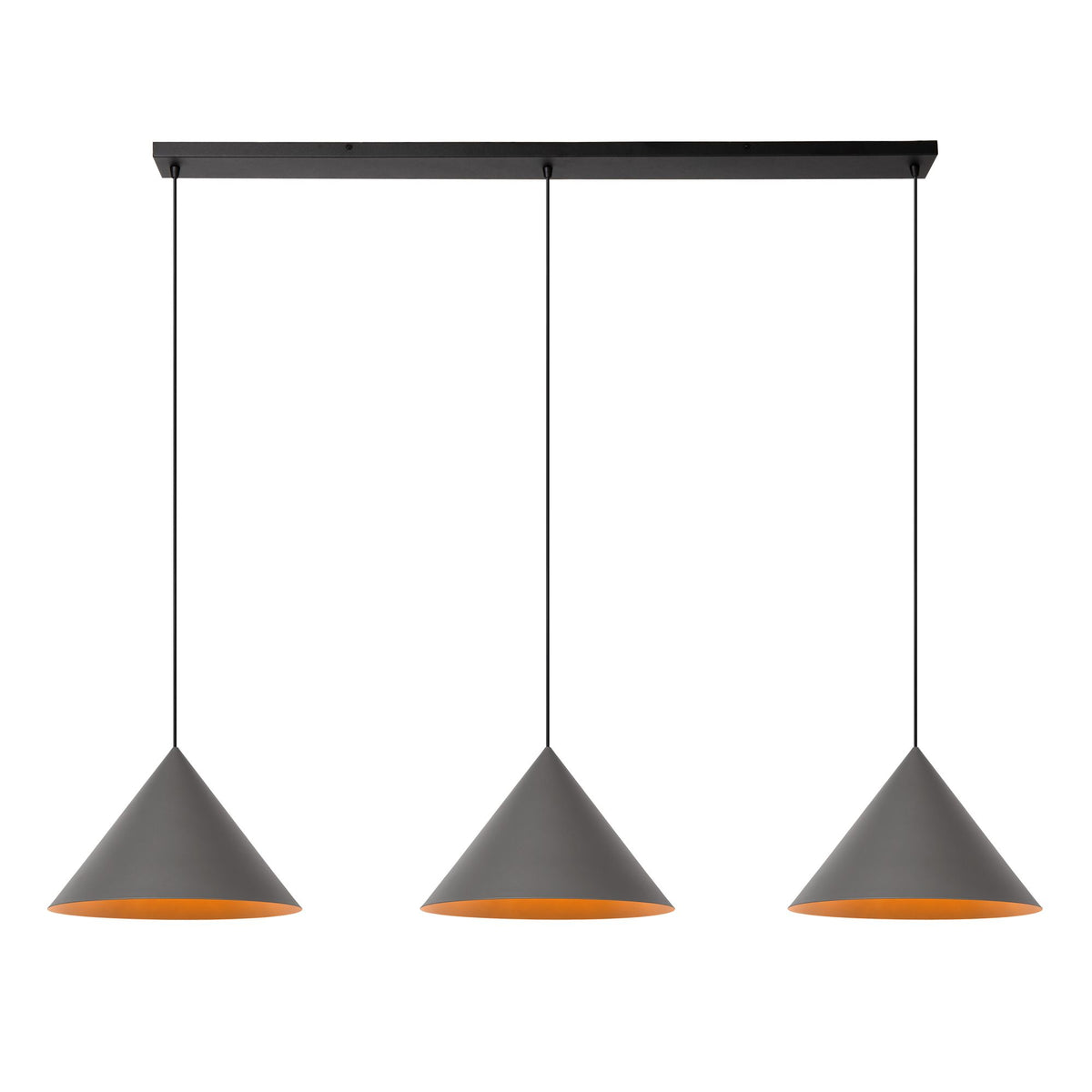 Pendelleuchte Spitze 3-flammig 164x40cm Grau (2)