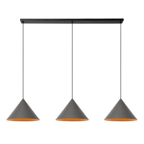Pendelleuchte Spitze 3-flammig 164x40cm Grau (2)