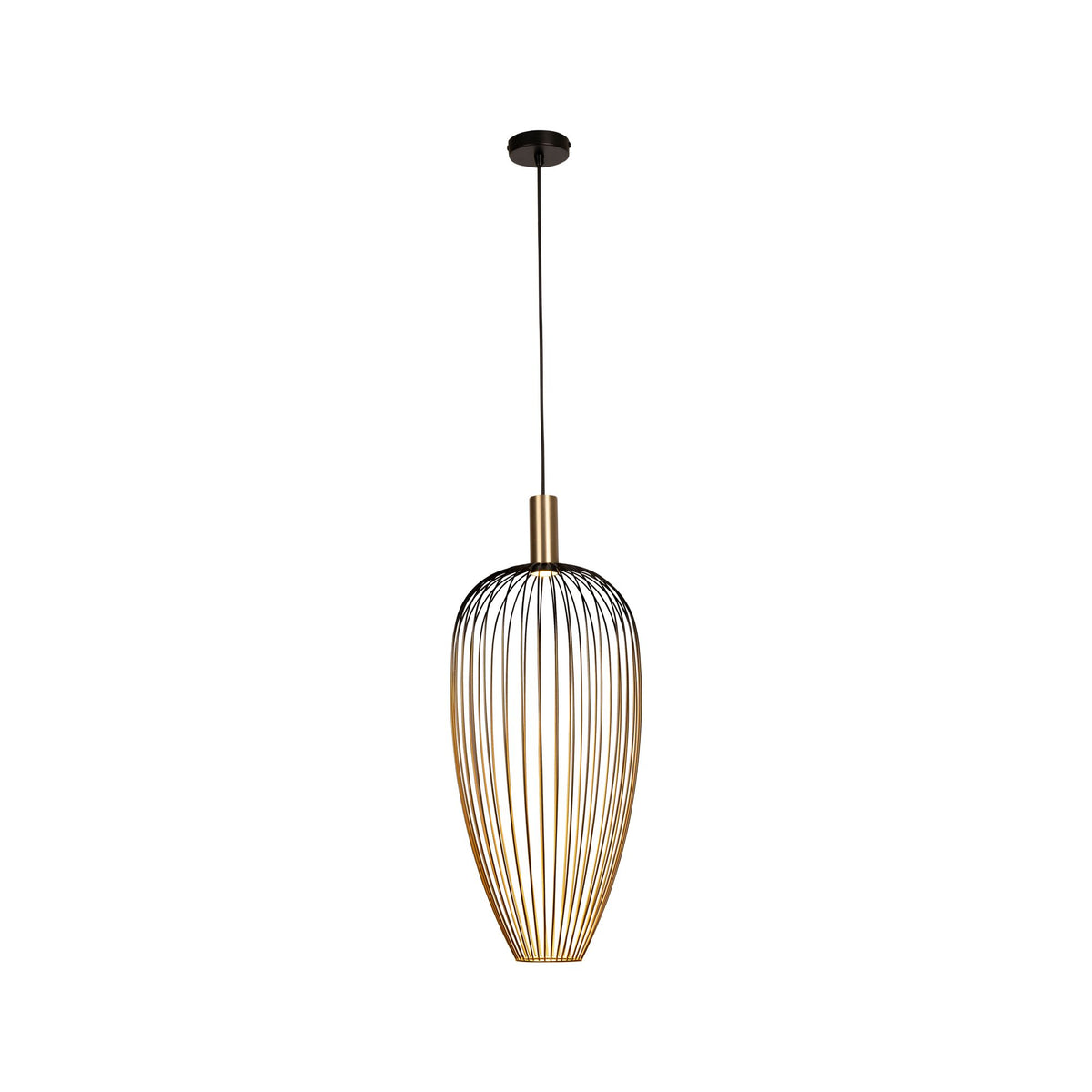 Pendelleuchte Aurelie mit Metallschirm Gold, Schwarz (2)