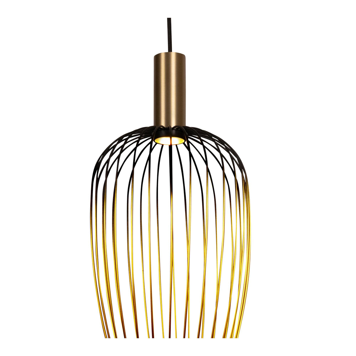 Pendelleuchte Aurelie mit Metallschirm Gold, Schwarz (3)