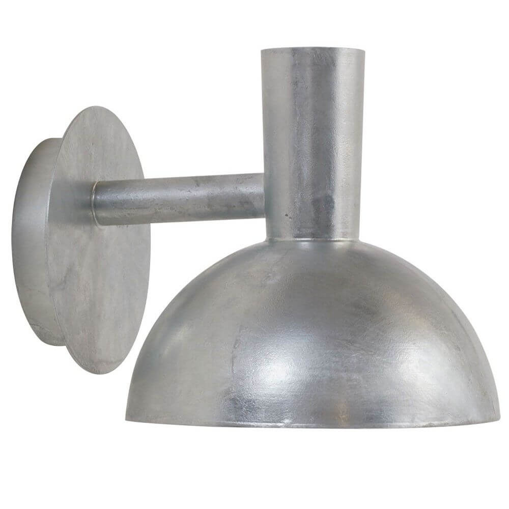 Arki outdoor Wandleuchte Zink aus lackiertem Metall mit kuppelartigem Lampenschirm für Außenbereiche.