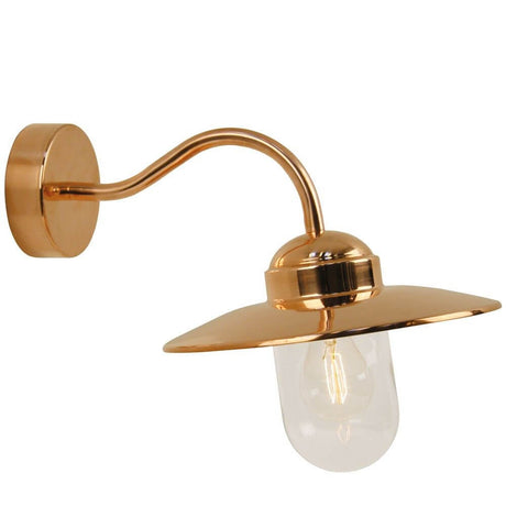 Luxembourg outdoor wall lamp copper with elegant design and integrated PIR sensor for outdoor areas.
