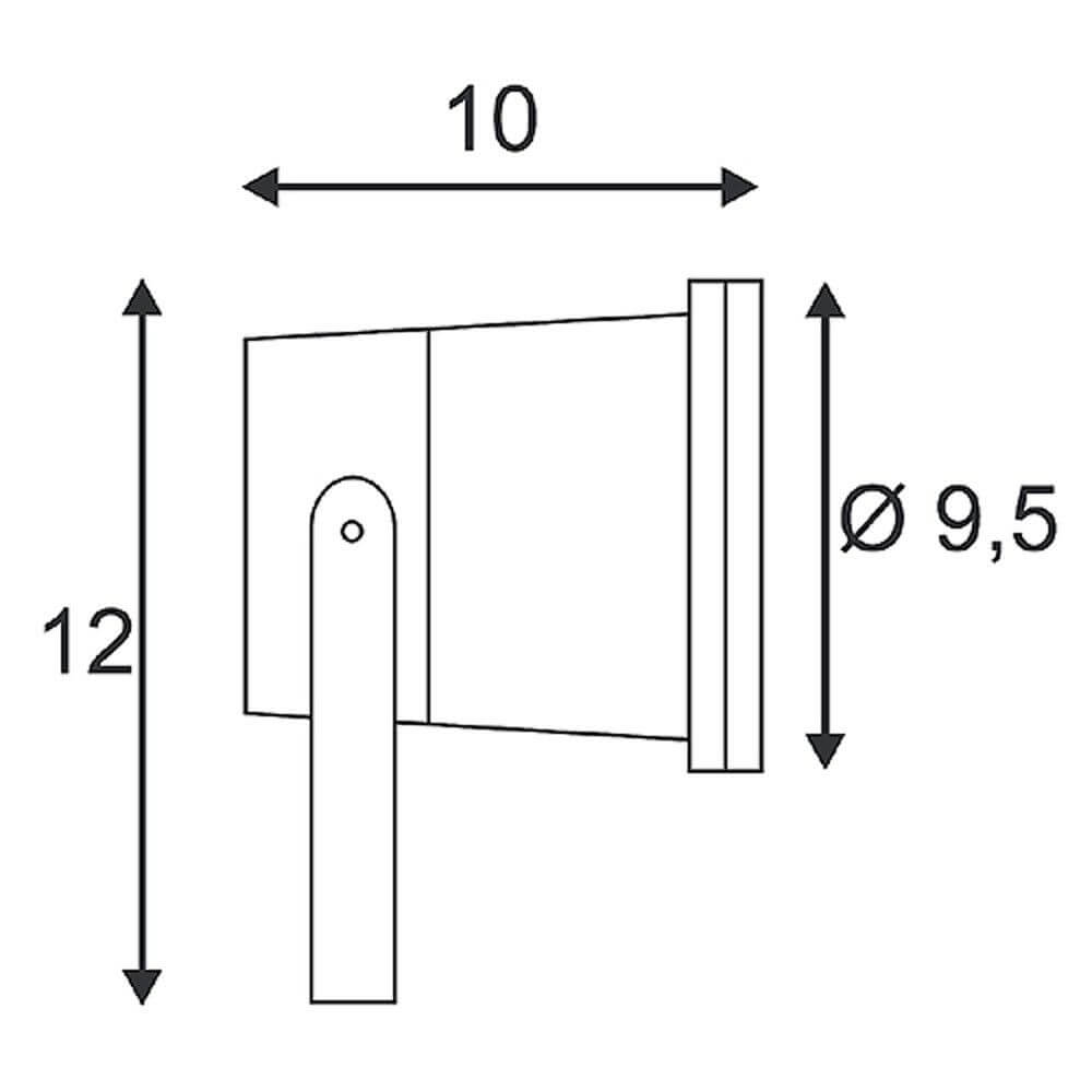 Technische Zeichnung des Nautilus Spike Strahlers mit Abmessungen in cm.