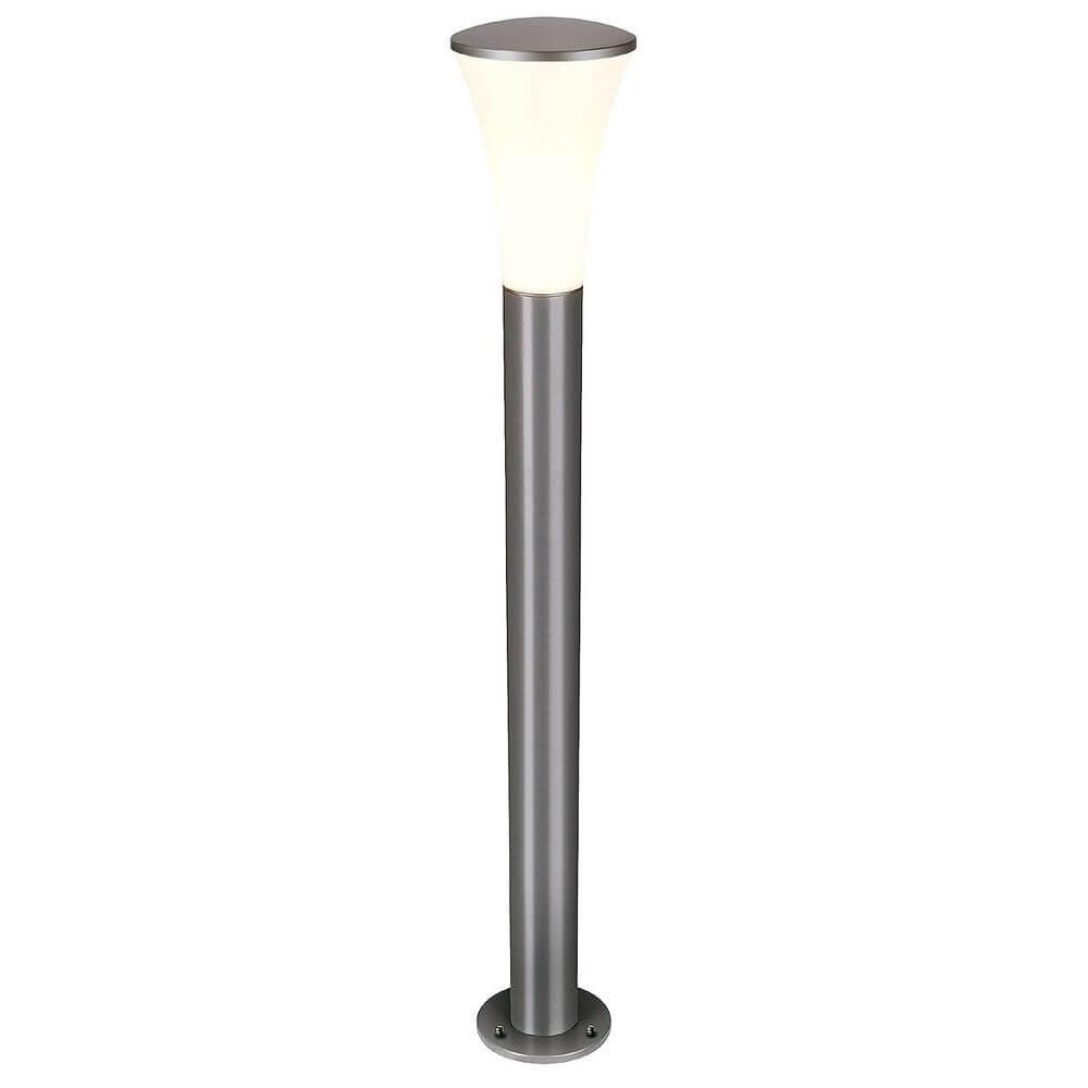 Alpa Cone 100 Stehleuchte in Steingrau, aus Aluminium, für Außenbereich, IP55, Leuchtkopf aus opalem PC, E27, max. 24W.