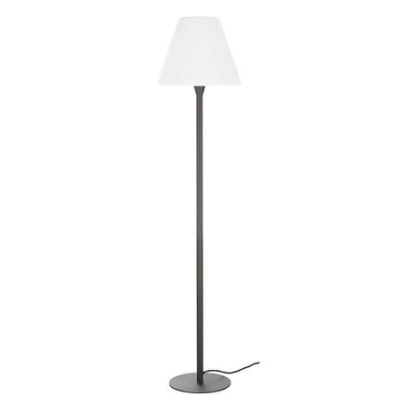 ADEGAN Stehleuchte Anthrazit E27 ESL max. 24W IP54 in schickem Design mit weißem Schirm.