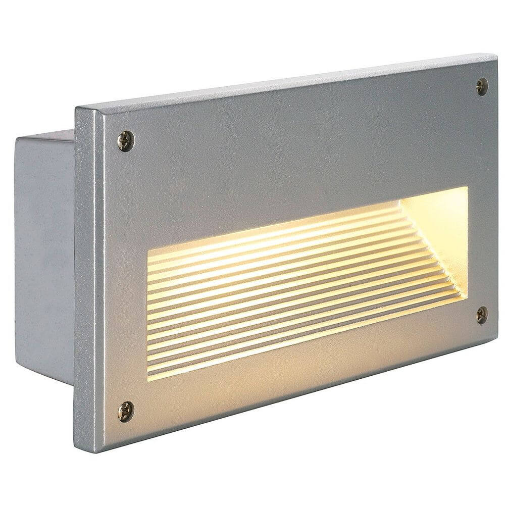 Brick Downunder E14 silbergrau max 40W IP44 Wandeinbauleuchte mit indirektem Licht für den Außenbereich