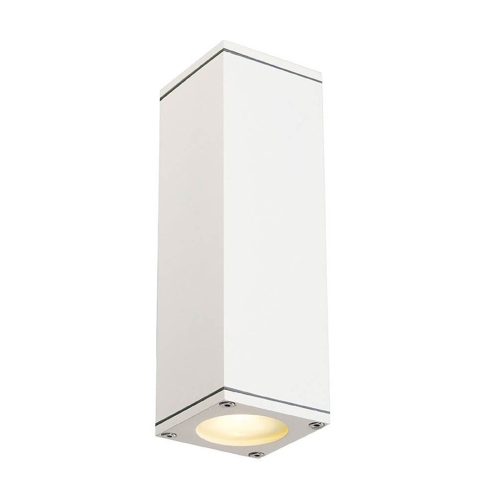 Theo Up & Down Out Wandleuchte eckig weiß GU10 max. 2x35W für Außenbereich mit UP/DOWN Lichtkegeln.