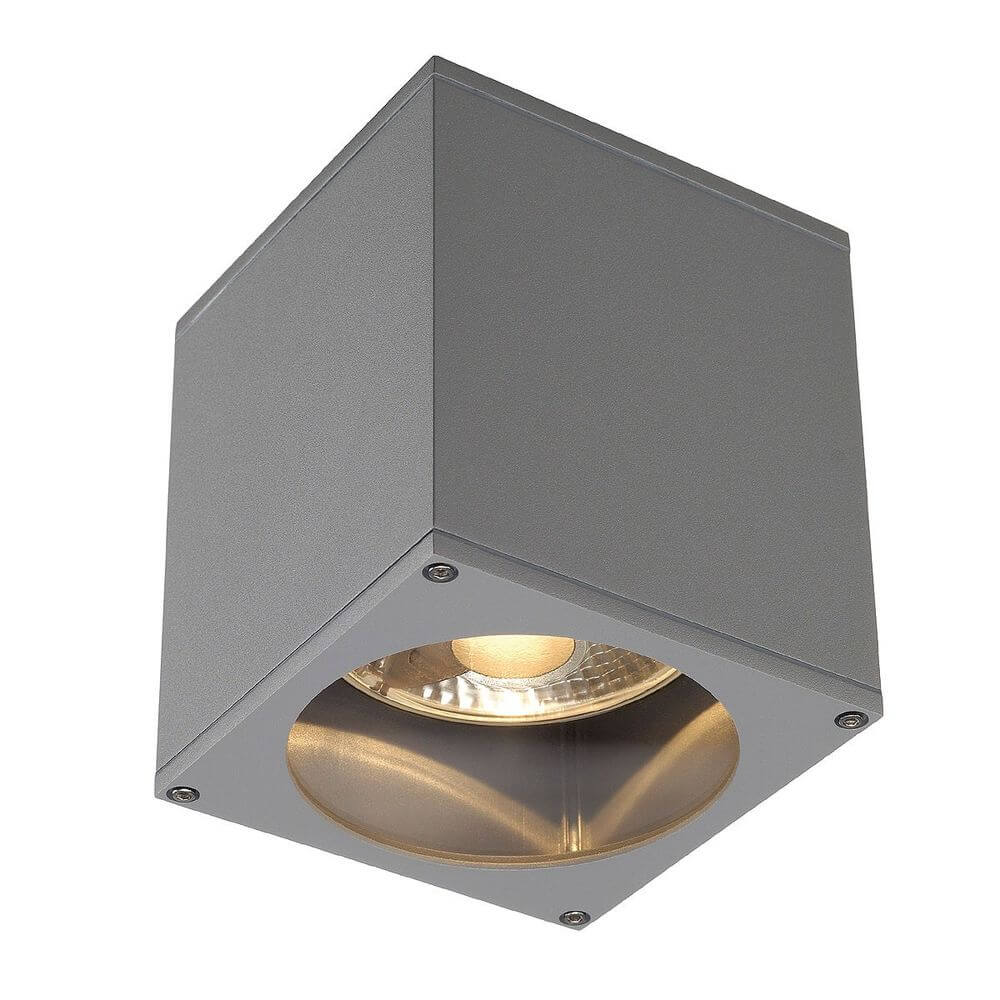 Big Theo Ceiling Out Deckenleuchte eckig silbergrau ES111 max. 75W in modernem Design aus Aluminium und Glas.
