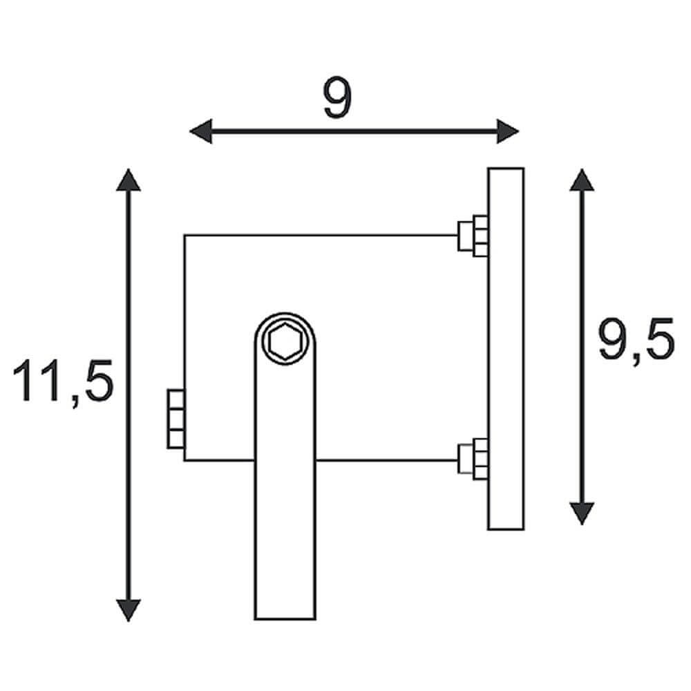 Technische Zeichnung des NAUTILUS SPIKE Edelstahl-Strahlers mit Abmessungen in cm.