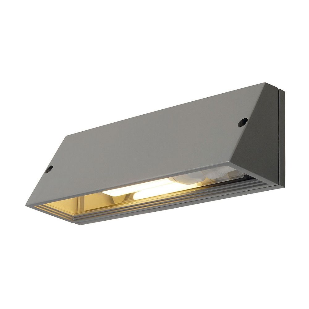 PEMA Square Wandleuchte silbergrau E27 max. 15W mit lackiertem Aluminium und glänzendem Glas.