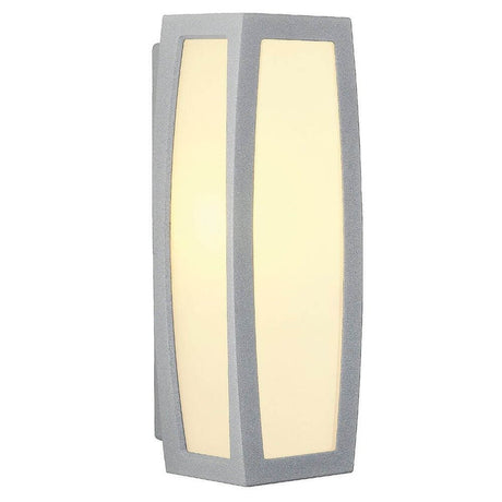 Meridian Box Außenleuchte silbergrau E27 max. 25W, moderne Aluminium Wand- und Deckenleuchte für außen IP54