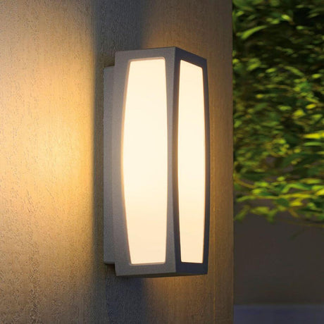 Meridian Box Außenleuchte silbergrau E27 max. 25W, moderne IP54 Wand- und Deckenleuchte für außen
