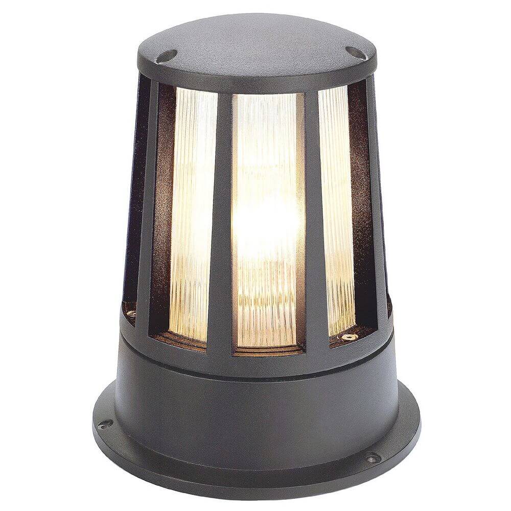 Cone Außenleuchte anthrazit E27 max. 100W IP54 mit klarer Glasabdeckung für den Außenbereich.