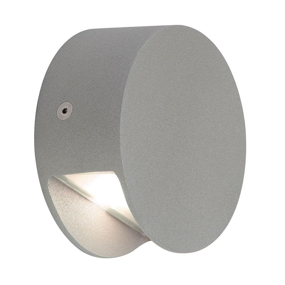 Pema LED Wandleuchte Silbergrau in modernem Design für Innen- und Außenbereich mit warmweißem Licht.