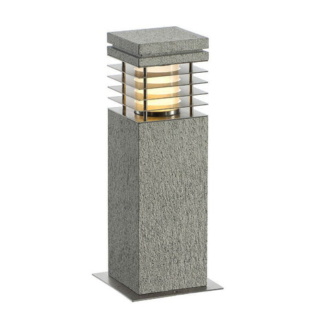 Arrock Granite 40 Stehleuchte Granit salt & pepper E27 max. 15W, elegante Außenleuchte aus Naturstein