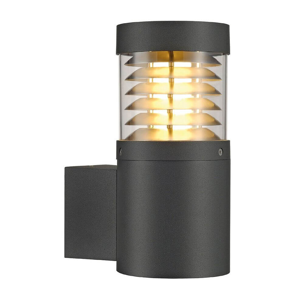 F-POL Wall Wandleuchte rund anthrazit E27 max. 20W mit blendfreiem Licht für den Außenbereich.