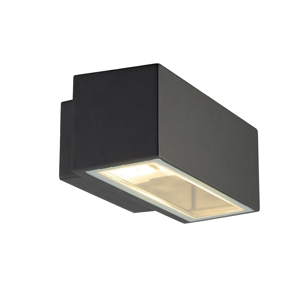 Box R7s Wandleuchte eckig antrazit R7s max. 80W Up-Down mit Aluminium und Glas für Außenbereich