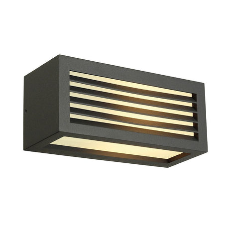 Box-L E27 Wandleuchte eckig anthrazit E27 max. 18W. moderne Außenwandleuchte IP44 aus Aluminium und Acryl