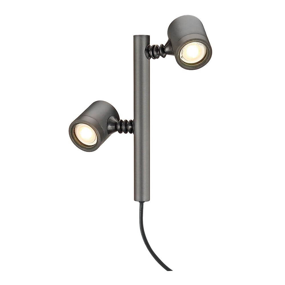 New Myra 2 Leuchtenkopf anthrazit GU10 max. 2x4W IP44 mit dreh- und schwenkbaren Leuchtenköpfen.