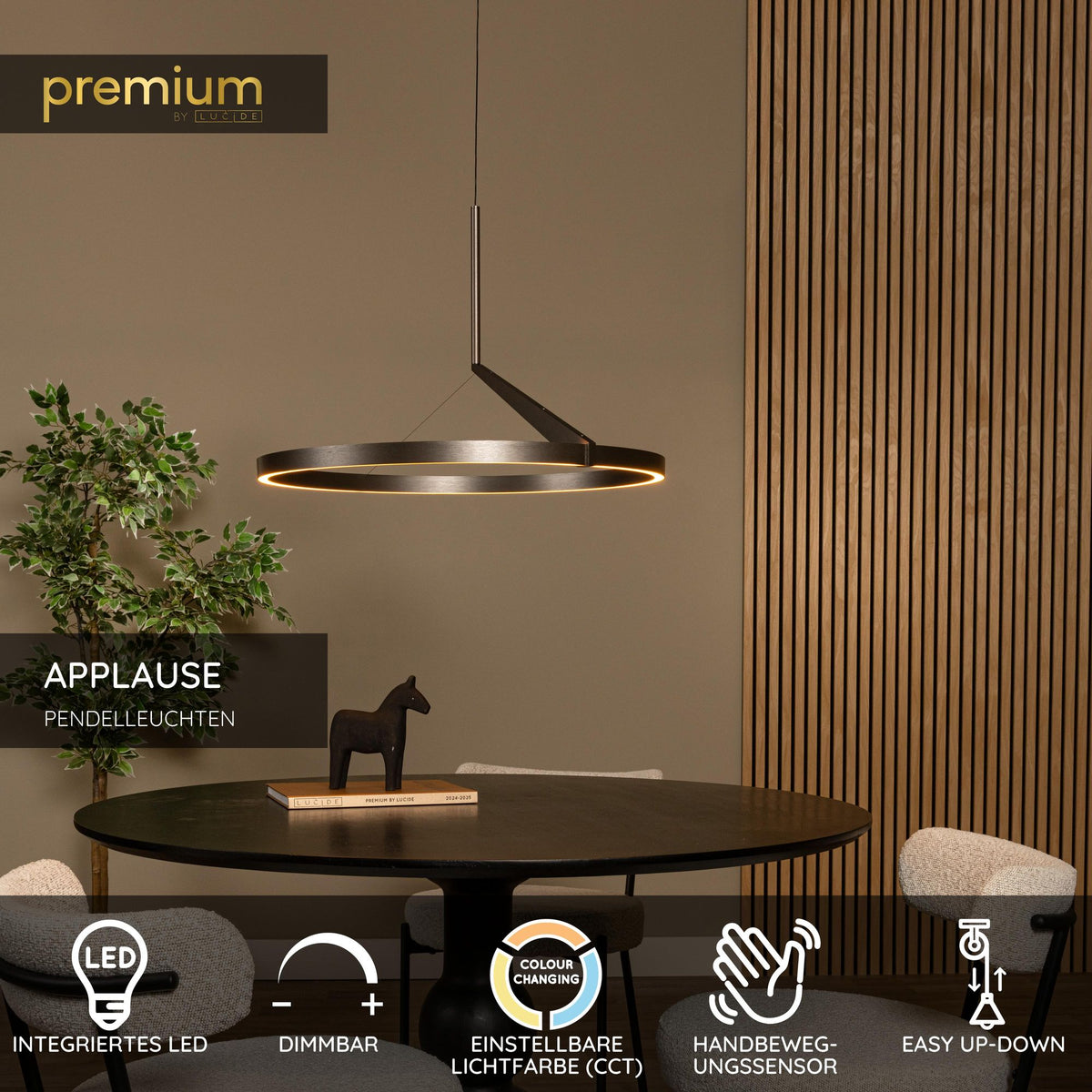 LED-Pendelleuchte Applause mit Gestensteuerung und CCT Ø 60cm (7)