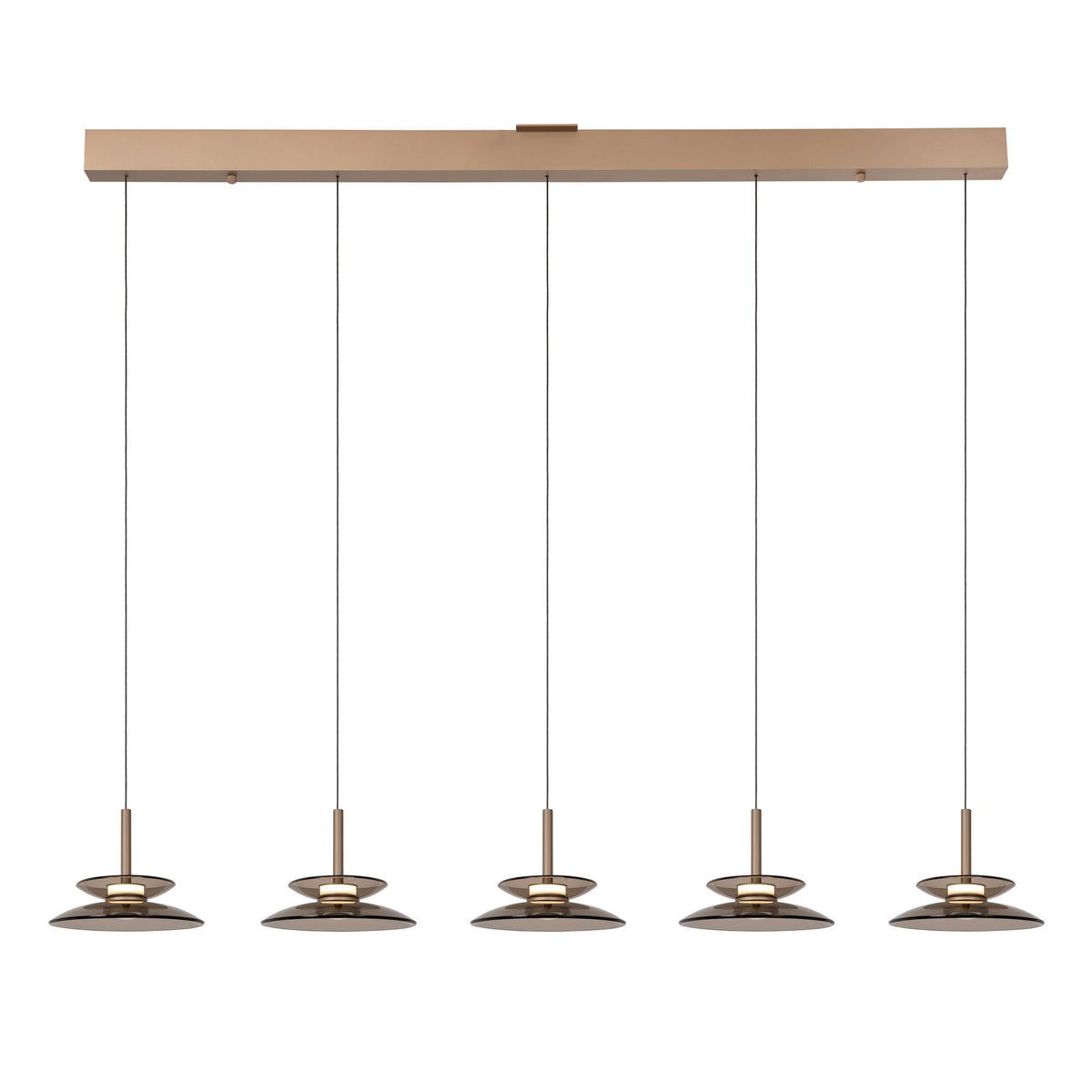 LED-Pendelleuchte Santiago 5-flammig dimmbar CCT Glas Amber 150cm (2)