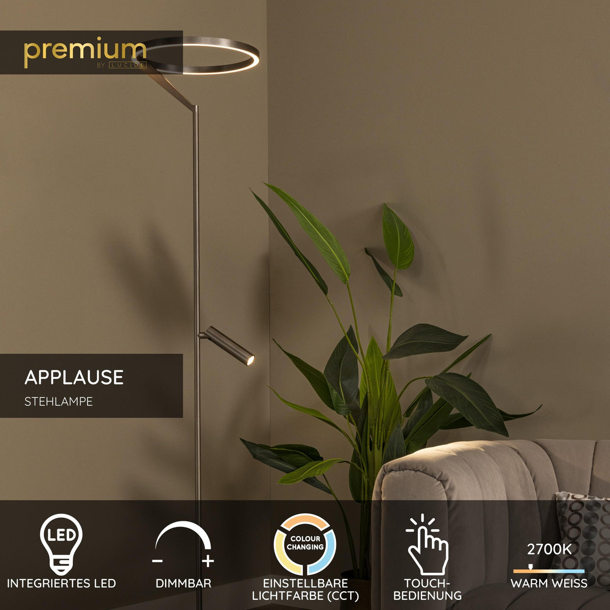 LED-Stehleuchte Applause mit CCT und Touchdimmer (7)