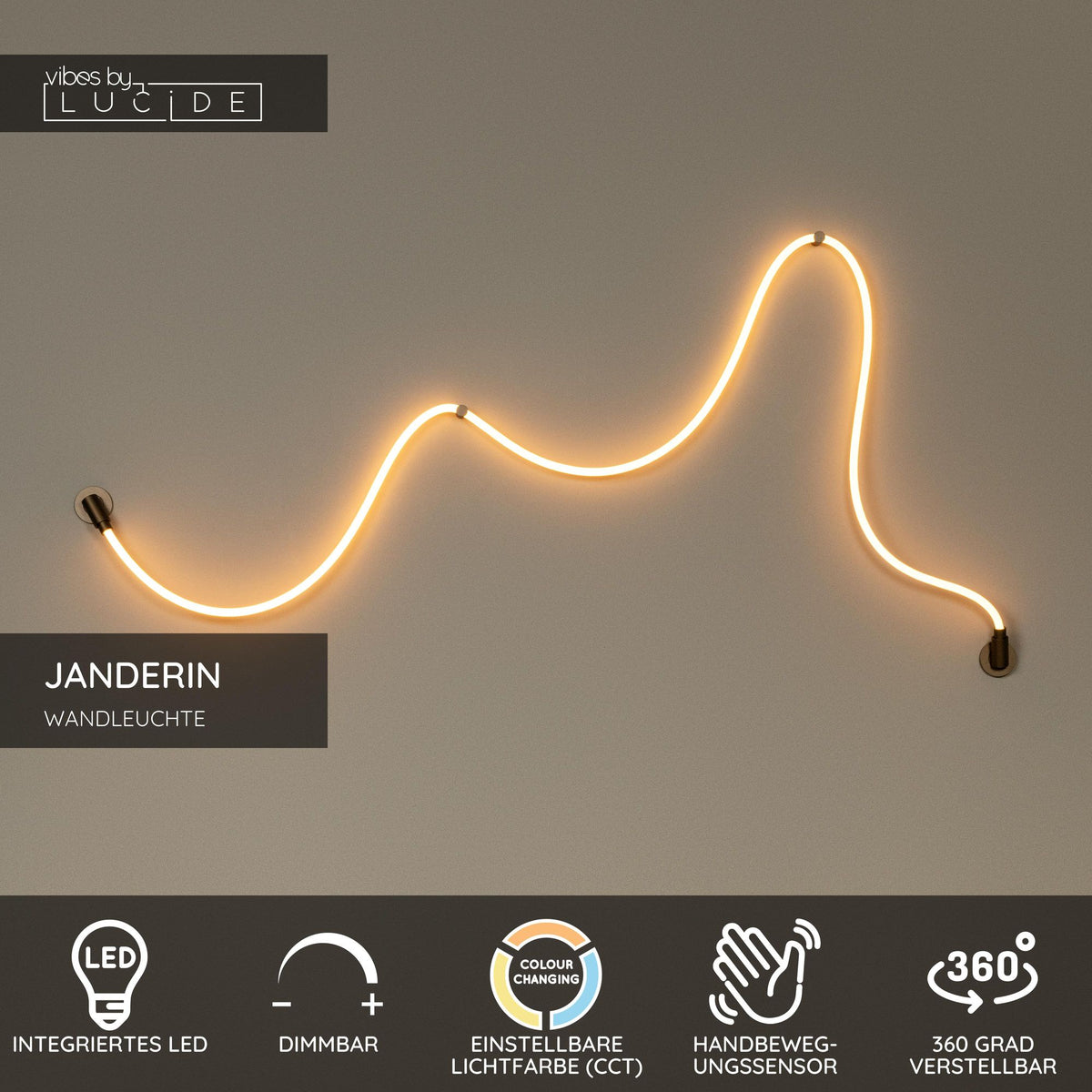 LED-Wandleuchte Janderin mit Gestensteuerung CCT dimmbar Champagner (4)