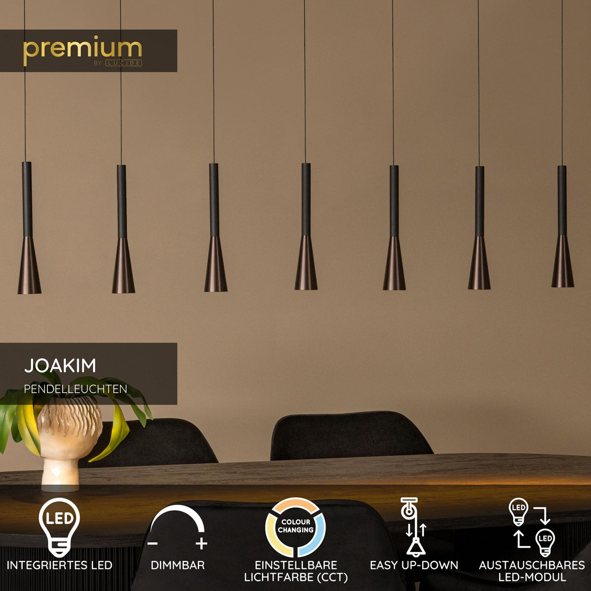 LED-Lampadario sospeso Joakim a 7 luci dimmerabile CCT regolabile in altezza (5)