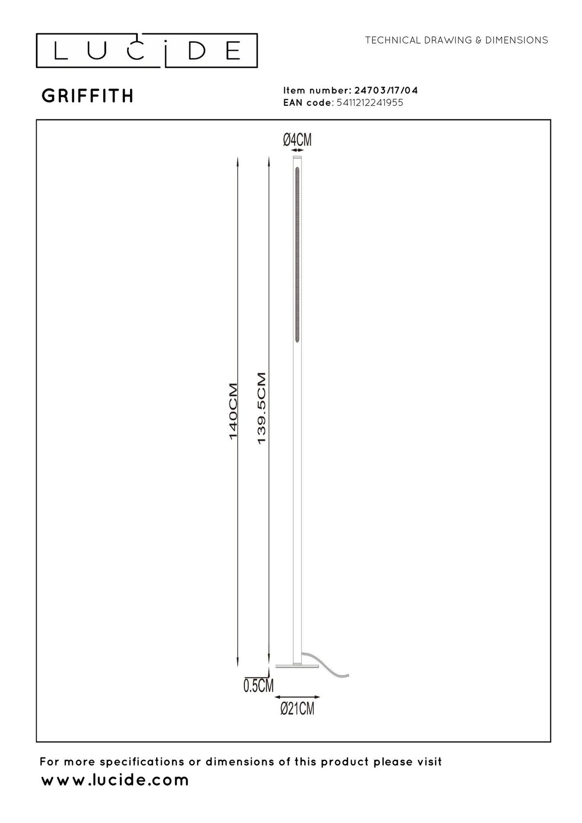 LED-Stehleuchte Griffith mit CCT und Touchdimmer (6)