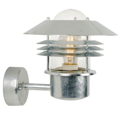 Applique da esterno Vejers Zinc in acciaio zincato, ideale per aree esterne e resistente alle intemperie.