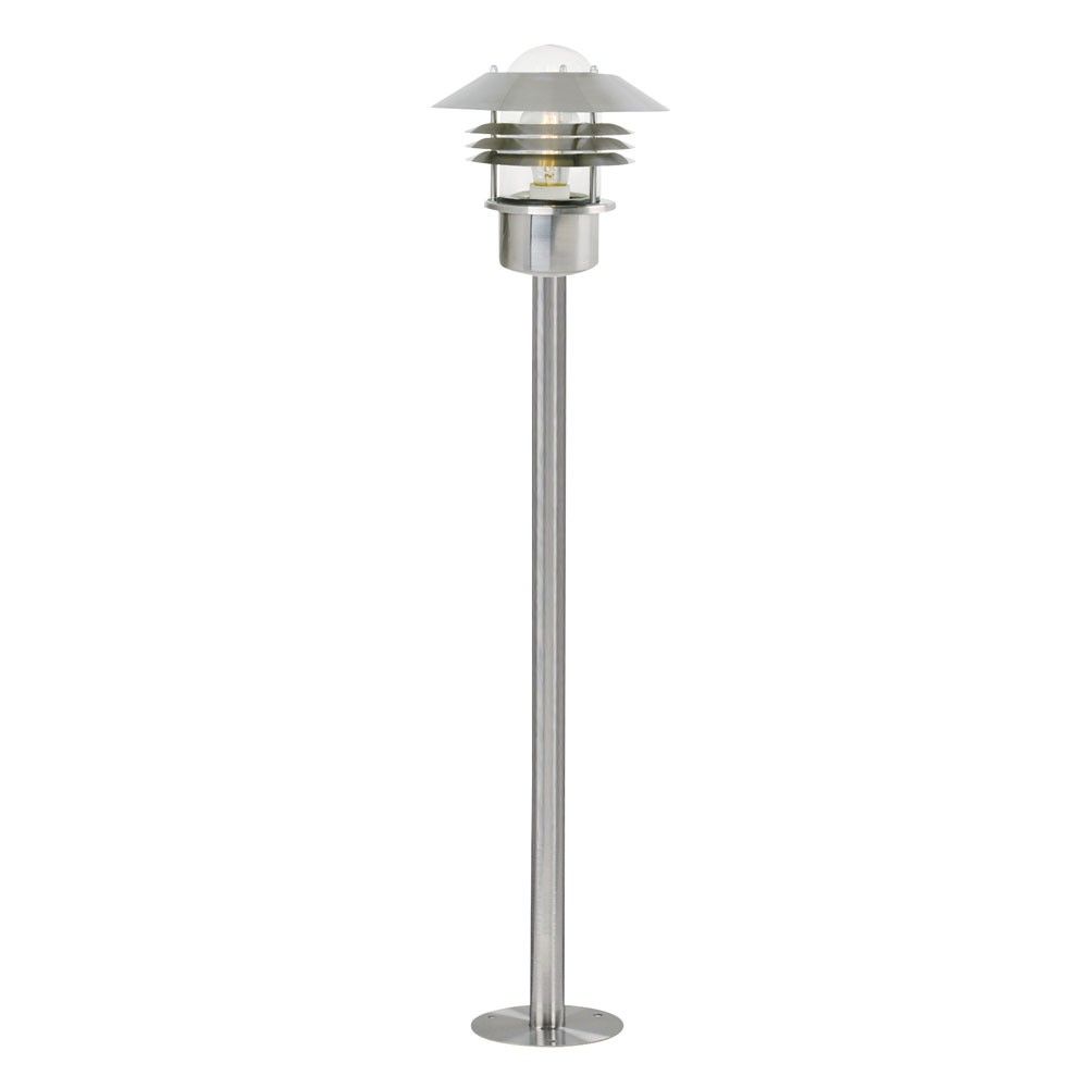 Vejers Außen-Stehleuchte Edelstahl, elegante Gartenbeleuchtung aus Edelstahl, stilvolles Design für Außenbereiche.
