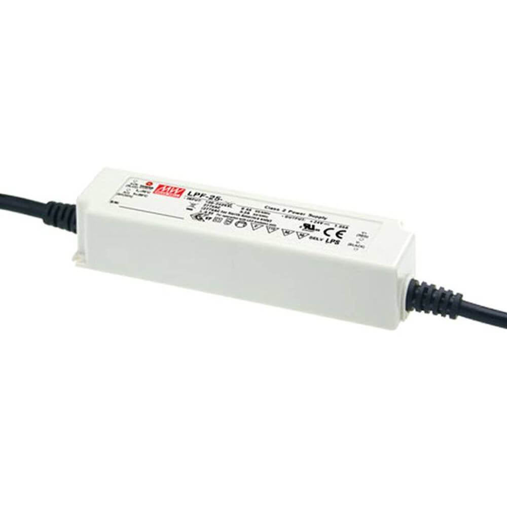 Meanwell ELG-Netzteil 24V, lüfterlos, IP65, effizient für LED-Lichtbänder, Temperaturbereich -40 bis +90 °C.