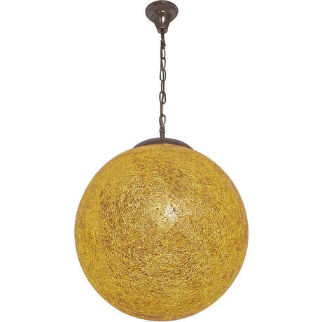 Lámpara colgante Narziso mosaico de vidrio ámbar en color amarillo, ideal para interiores elegantes.
