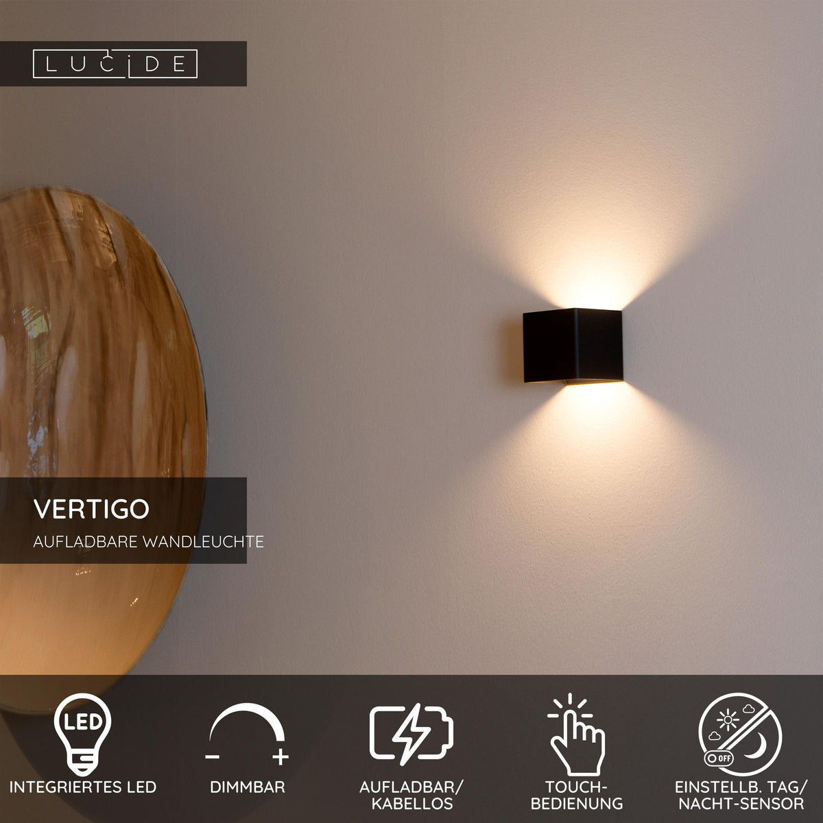 LED-Accu-wandlamp Vertigo met bewegingssensor en touchdimmer IP54 (7)