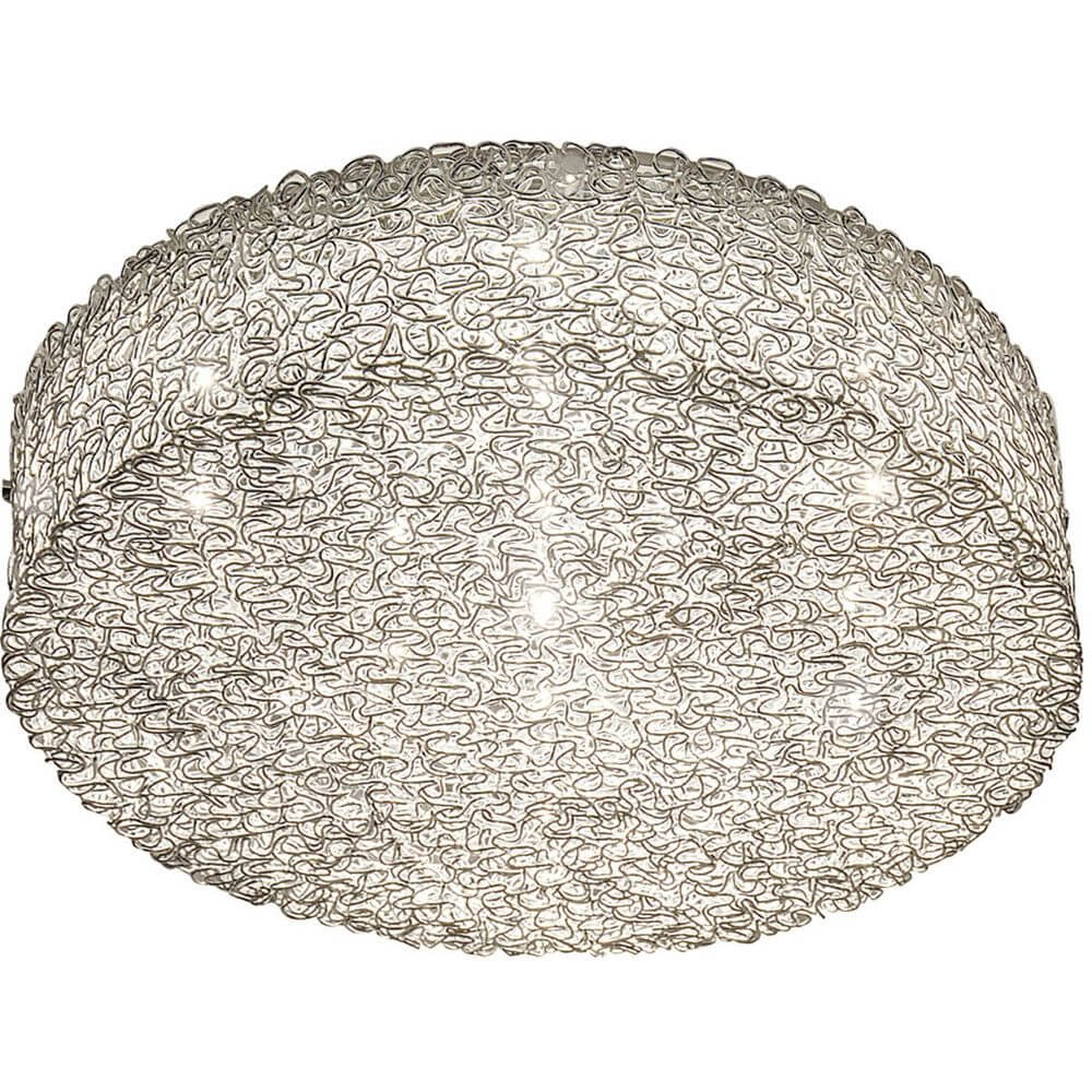Deckenleuchte 10-flammig Rifugio Aluminium-Metall verchromt Silber, modernes Design aus Metall.