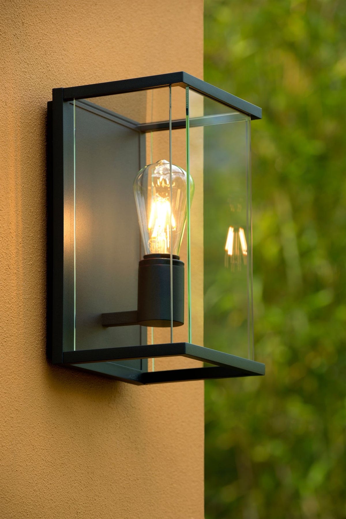 Außenwandleuchte Claire IP54 mit Glasschirm Anthrazit (1)