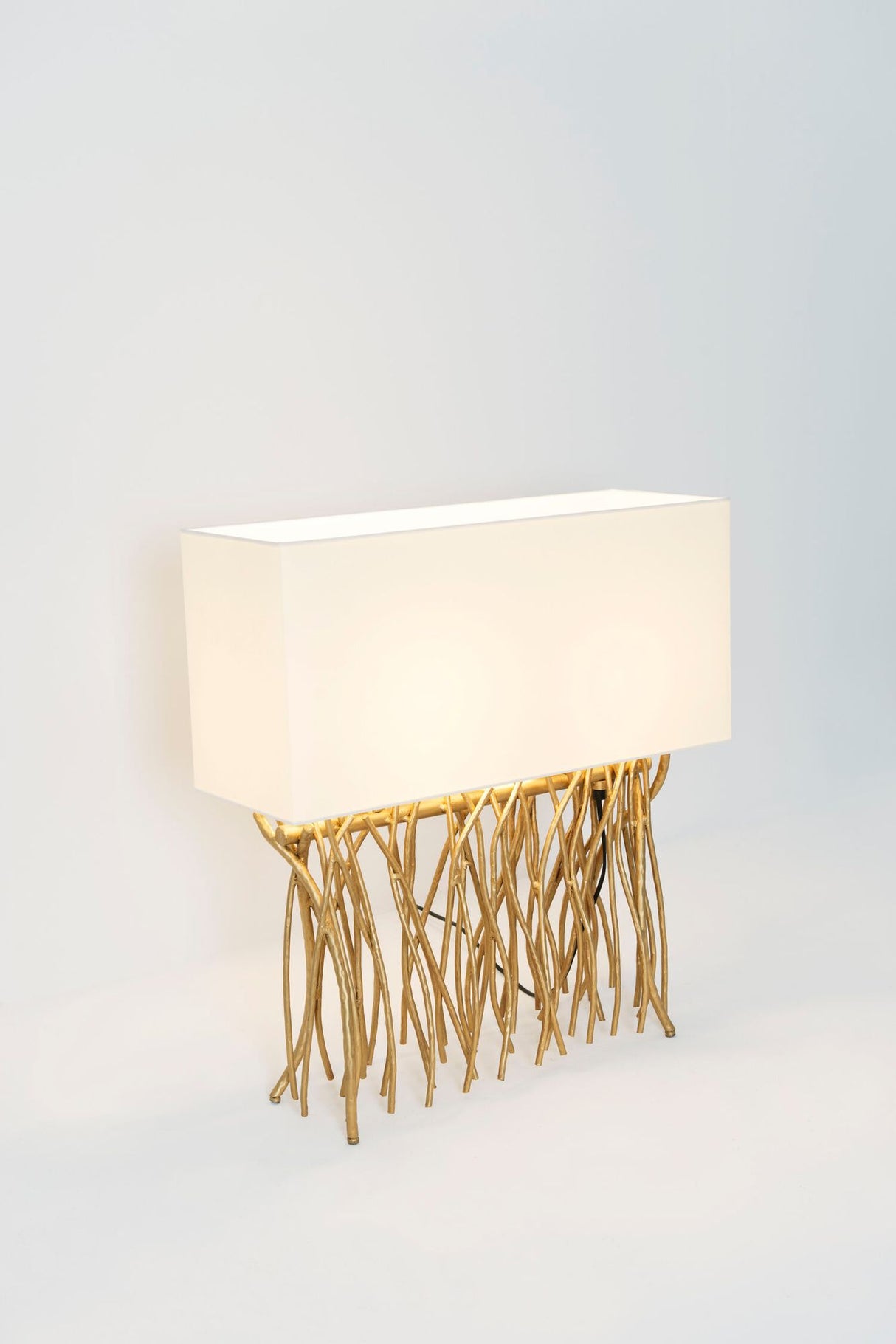 Bordlampe Capri 2-armet Ecru med skærm 50x18cm