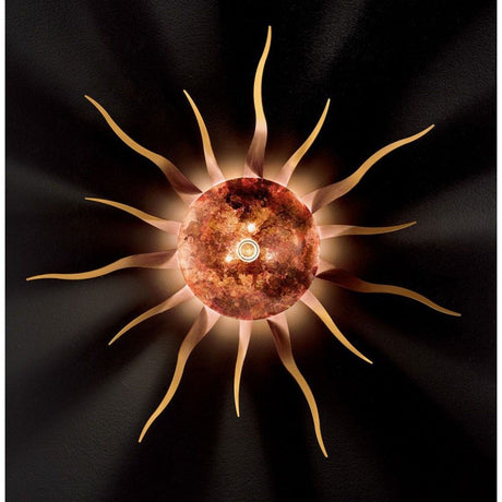 Serenata wall and ceiling light 3-light crystal sphere amber Ø 92 cm in a beautiful sun shape